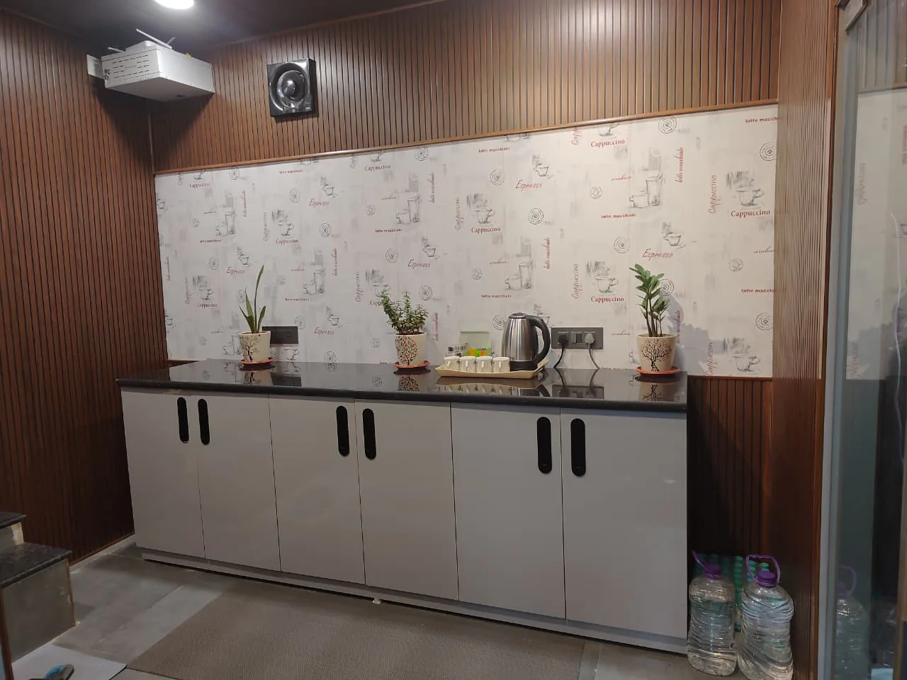 Refreshment counter for artists and clients